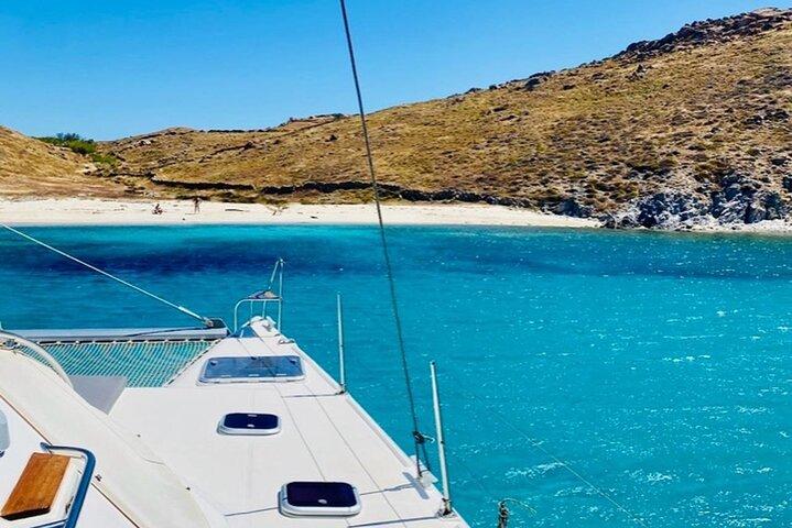 Mykonos Catamaran Cruise Day or Sunset Tour with Meals and Drinks
