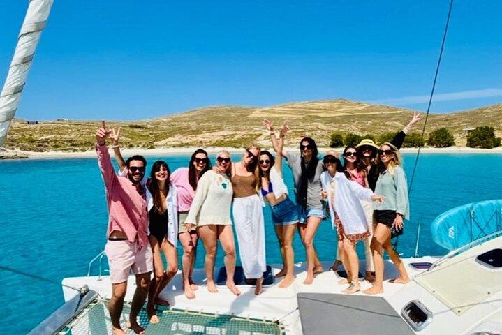 Mykonos Catamaran Cruise Day or Sunset Tour with Meals and Drinks