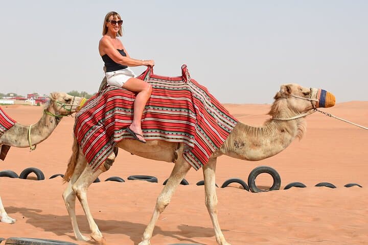Dubai Morning Red Dunes Desert Safari, Camel Ride & Falcon Photo