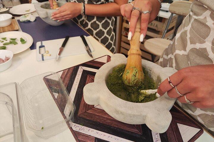 Genoese Pesto Lesson with Mortar, Pasta Tasting and Local Wine