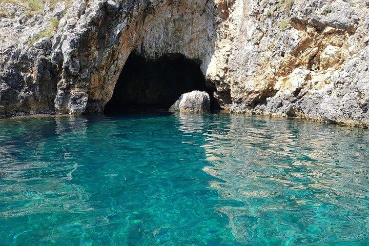 Boat trip in Corfu Paleokastritsa Limni beach,Kasteli,Sea Caves
