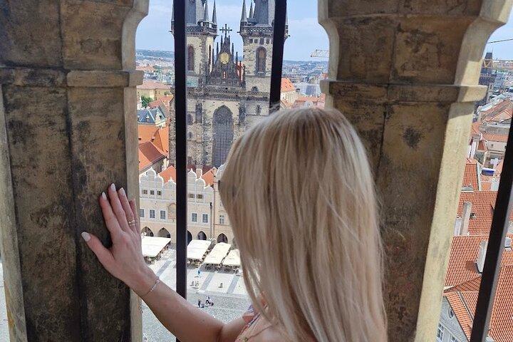 Prague Astronomical Clock with Town Hall Tower and River Cruise