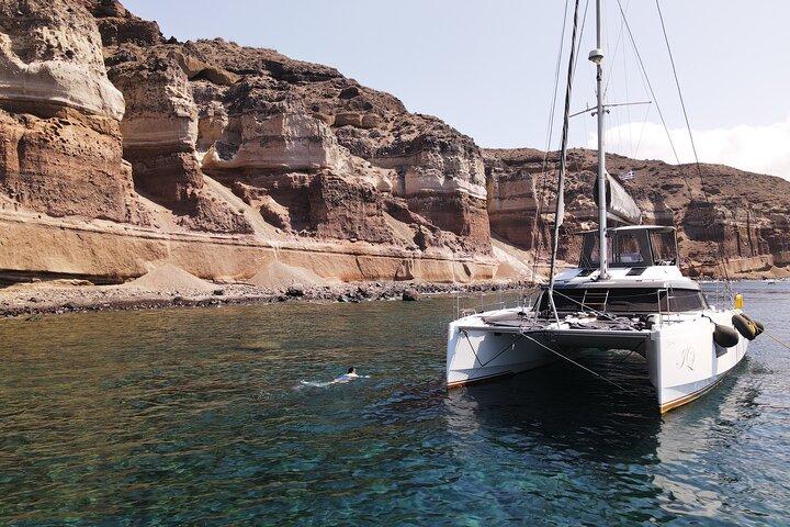 Santorini Private Tour Half-Day Sailing Platinum Catamaran Cruise