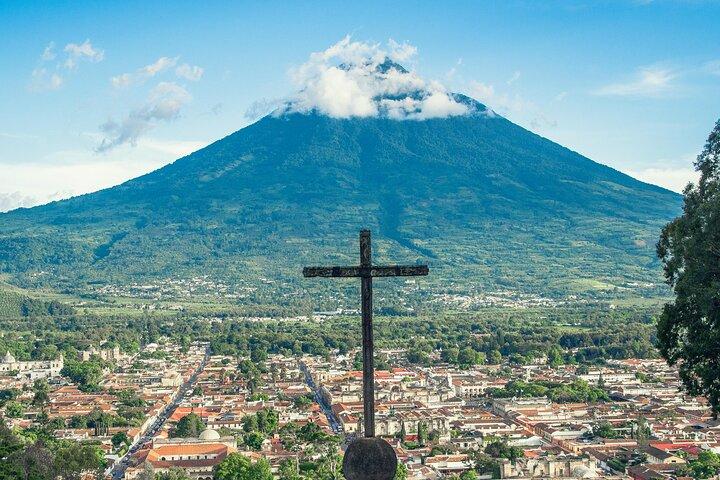 Antigua Guatemala and Hobbitenango from Guatemala City