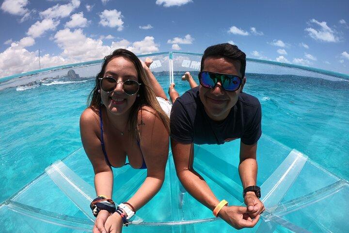 Cancun Clear Boat Tour Nichupté & Sea + Drinks Included