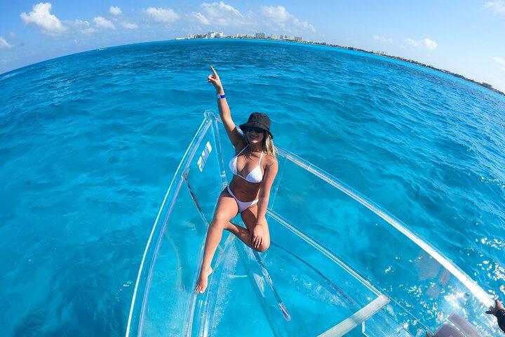 Cancun Clear Boat Tour Nichupté & Sea + Drinks Included
