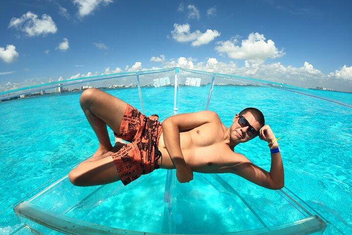 Cancun Clear Boat Tour Nichupté & Sea + Drinks Included