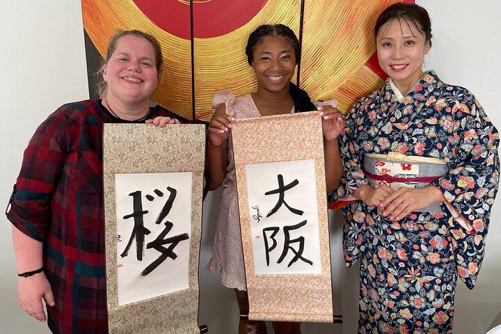 Traditional Calligraphy Experience near Dotonbori