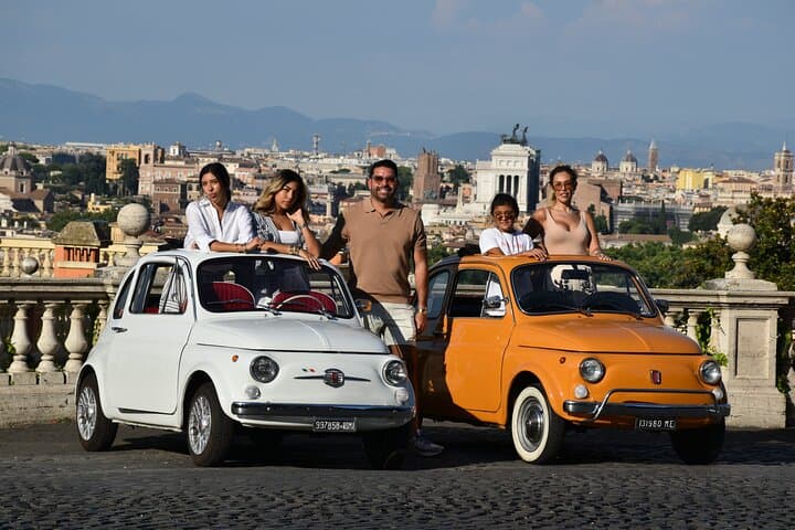 Fiat500 vintage Private photoshoot, with a Roman, pickup included