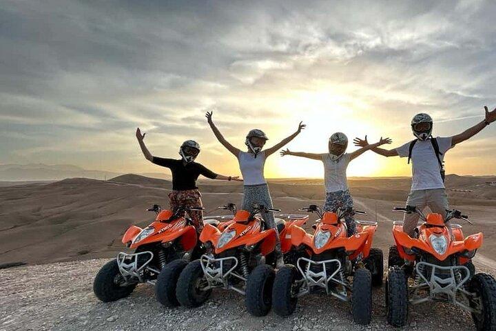 Marrakech: Agafay desert Quad, Camel, Sunset Dinner & Fire show