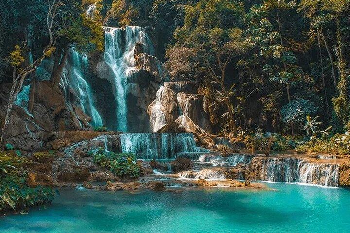 Full Day Adventure Pak Ou Caves Kuang Si Falls and Local Villages