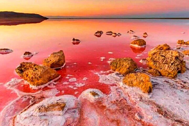 Baku: Sumgait , Pink Lake , Candy mountains and Green Bazar Visit