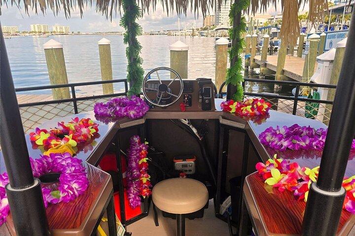 Floating Tiki Pub Sunset Cruise at Crab Island