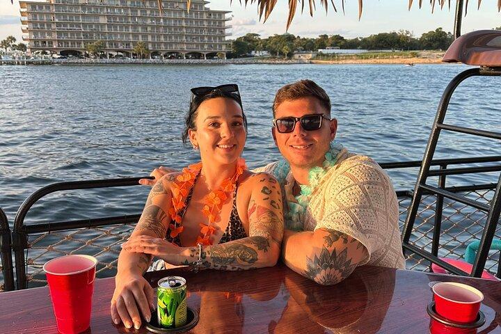 Floating Tiki Pub Sunset Cruise at Crab Island