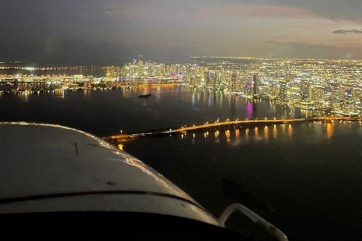 Miami Beach Night Lights Airplane Tour with Champagne 50 Mins