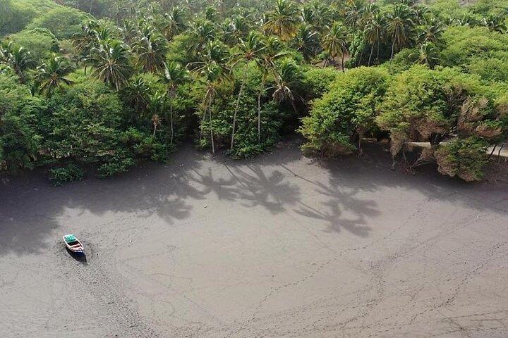 Black Sand Beach & Natural Pool – Scenic Adventure