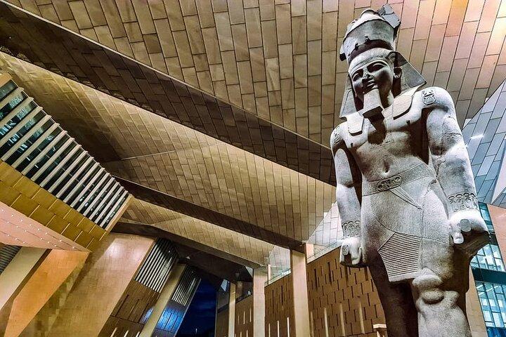 Giza Pyramids, Sphinx, and Grand Egyptian Museum from Cairo