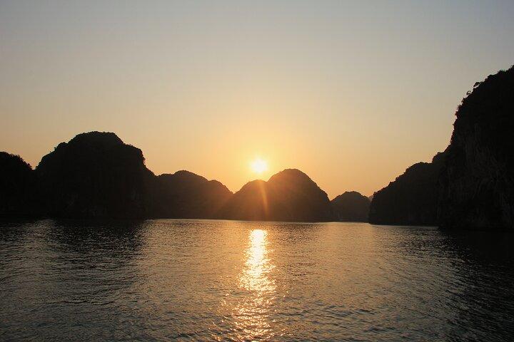 Sunset on Lan Ha Bay one of the most beautiful bay in the world