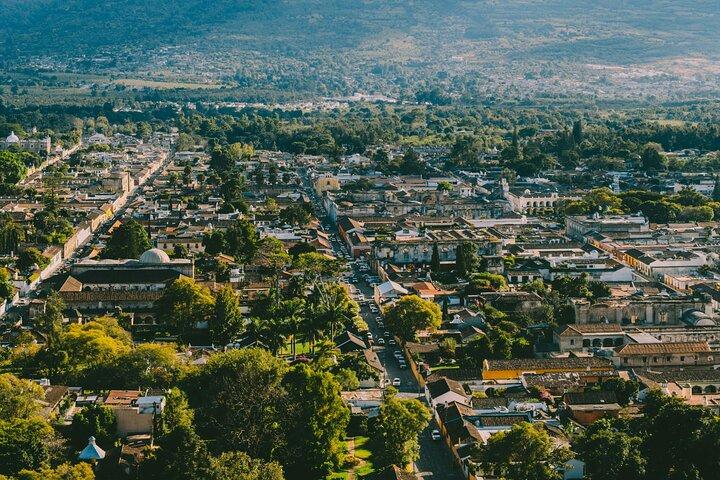 Antigua Guatemala and Hobbitenango from Guatemala City