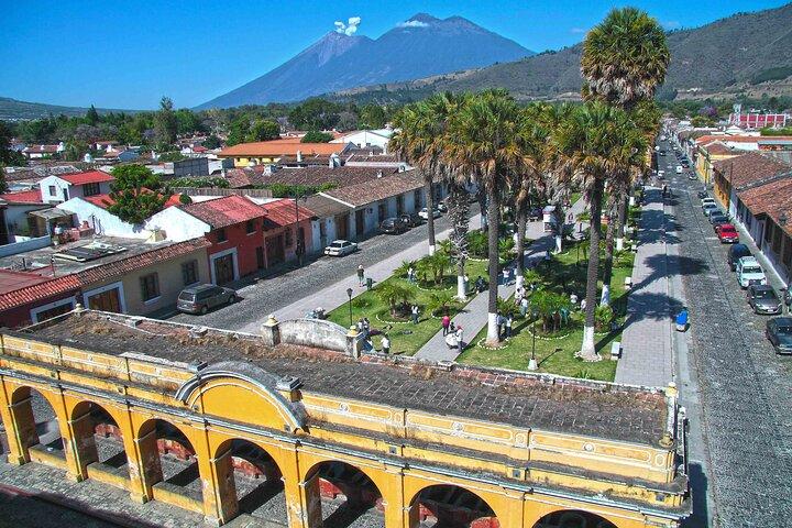 Antigua Guatemala and Hobbitenango from Guatemala City
