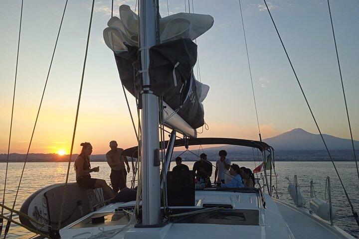 Catania boat tour along the coast with aperitif and snorkeling