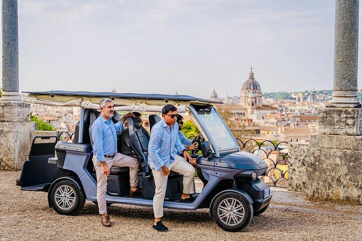 Private Rome Golf Cart VIP Tour Food Tasting + 5 Wines & Pickup