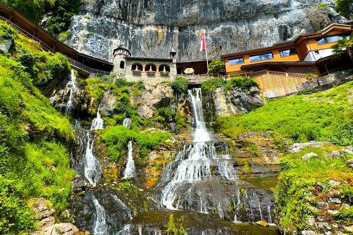 From Basel: Swiss Alps, Lauterbrunnen, Beatus Caves Small Group