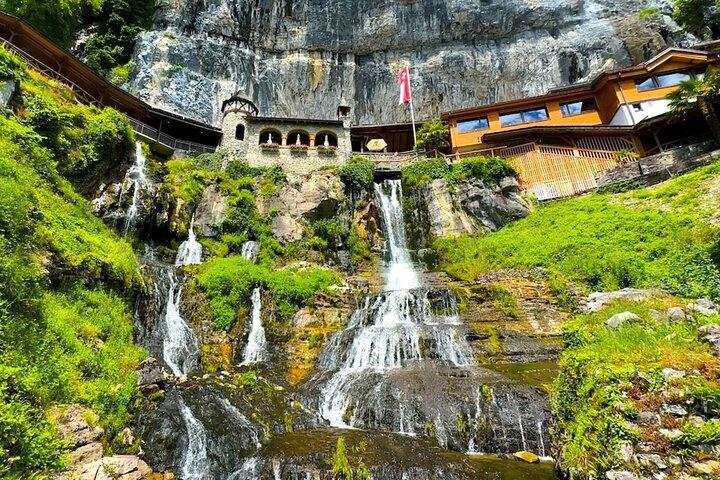 From Lucerne: Swiss Alps, Lauterbrunnen, Beatus Caves Small Group