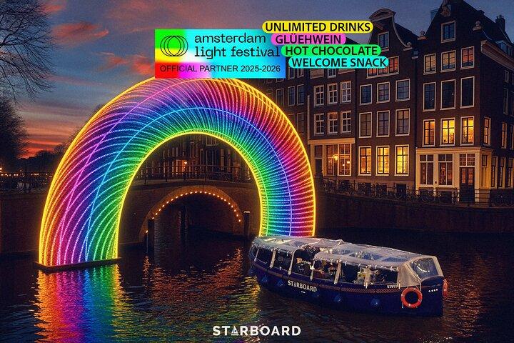Amsterdam: Light Festival Cruise with Unlimited Drinks Option