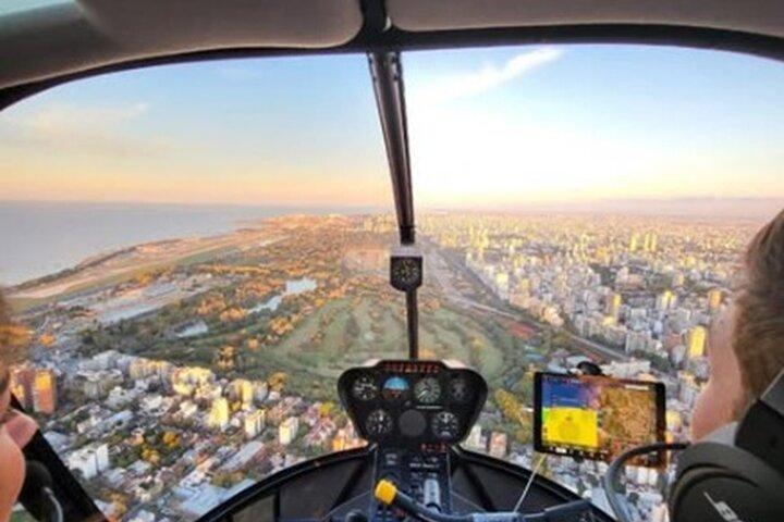 Helicopter flyover in Buenos Aires