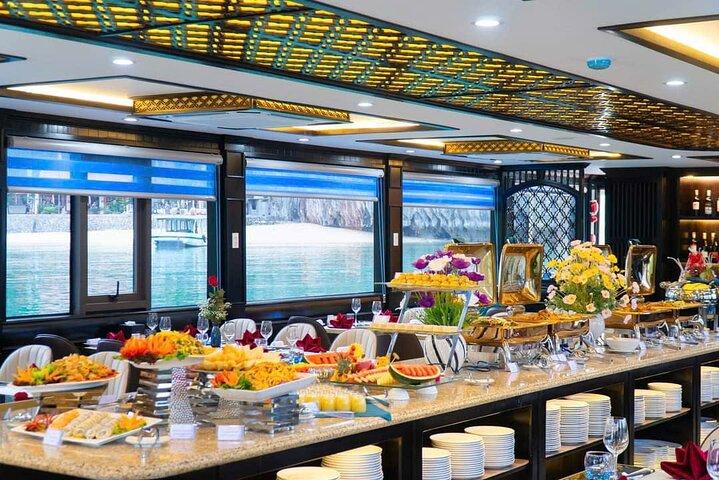 Best Price Halong 5 Star Day Cruise Buffet, Pool ,Sunset party