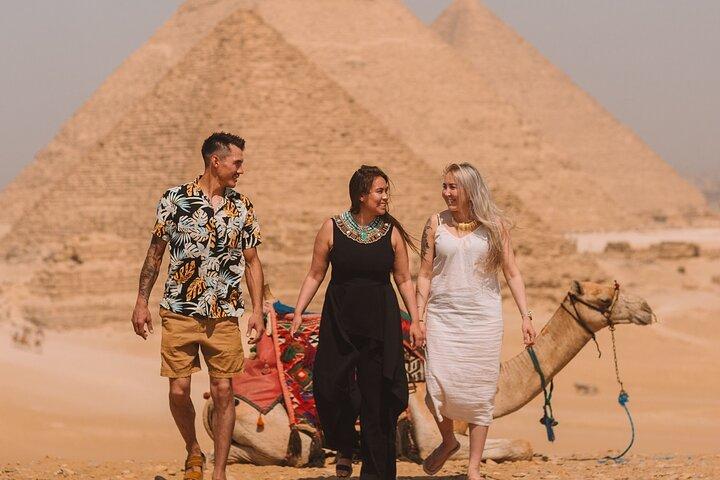 sunrise /sunset Camel Ride around Sahara Of Giza Pyramids