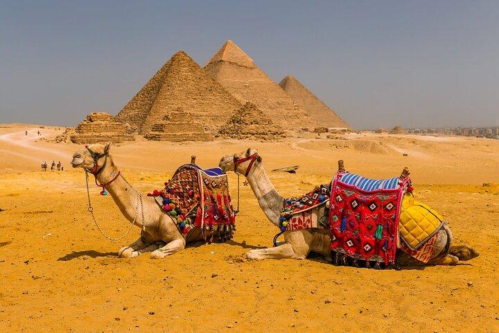 Explore Giza Pyramids with Camel, ATV, Dinner Cruise, & Shopping