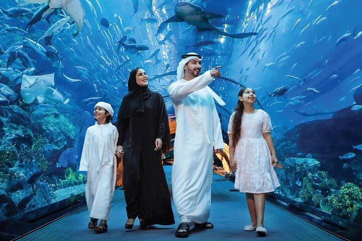 Dubai Mall Aquarium &Underwater Zoo Tickets with Private transfer