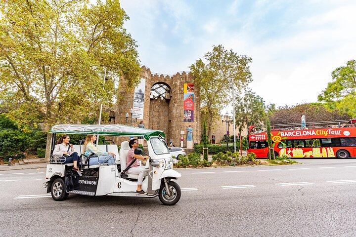 Expert Tour Plus of Barcelona in Eco Tuk Tuk Private