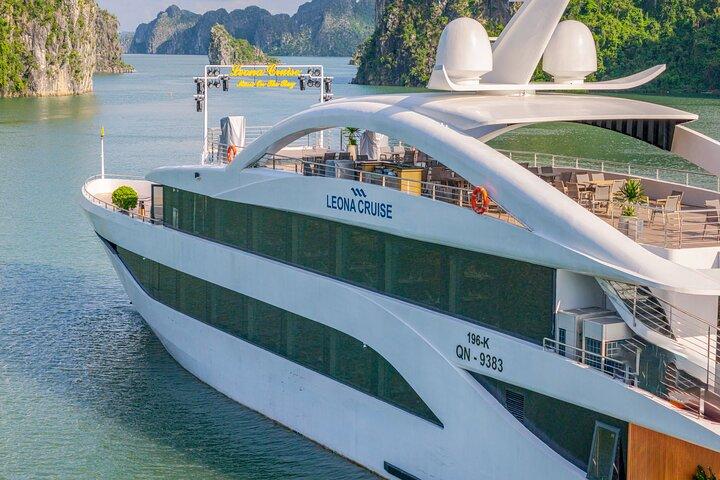 From Hanoi: Luxury Leona 5-Star Day Cruise Explore Halong Bay