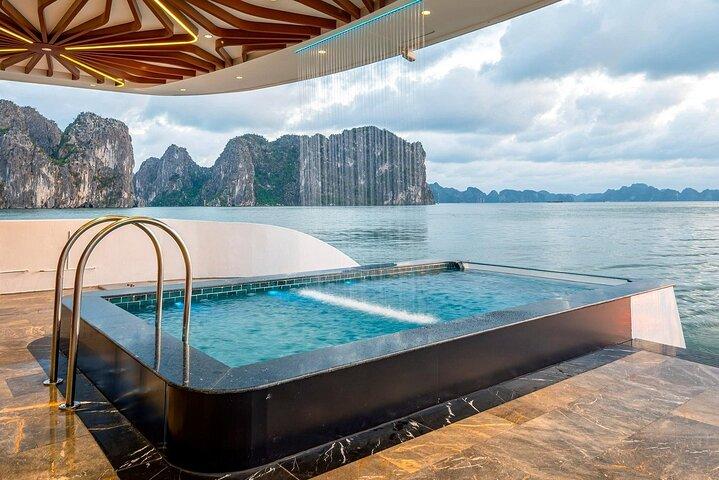 From Hanoi: Luxury Leona 5-Star Day Cruise Explore Halong Bay