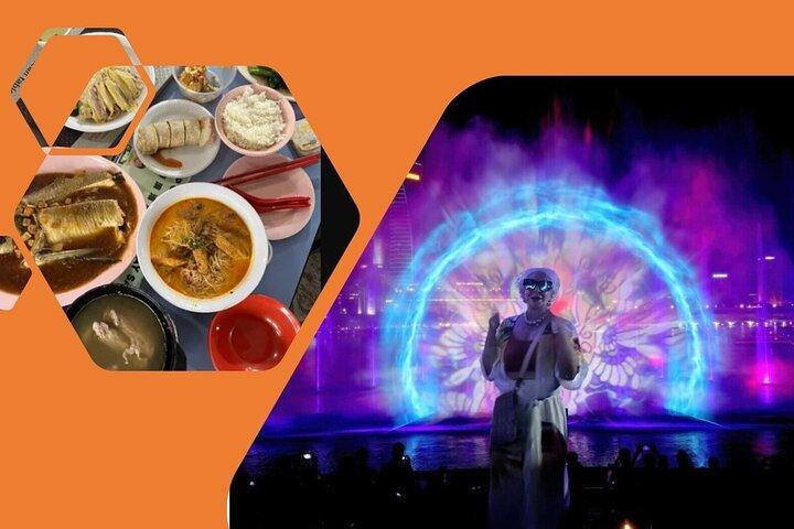 8-hr guided tour : Food Tour, 40-min River cruise & 2 light Shows