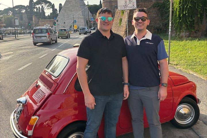 Rome private vintage fiat 500 tour with hotel pick up
