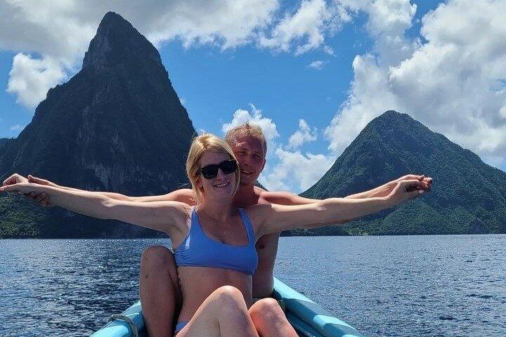 St. Lucia West Coast Boat Cruise with Snorkeling Between Pitons