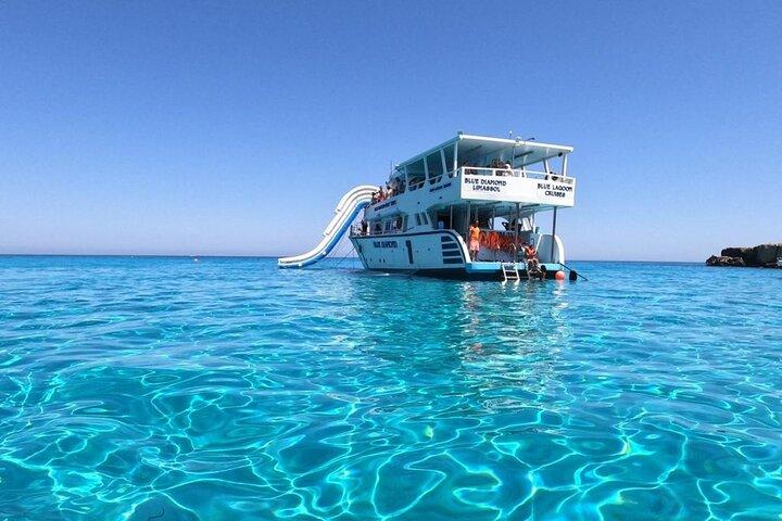 From Latchi: 3 hrs Blue Lagoon Akamas Cruise & large slide