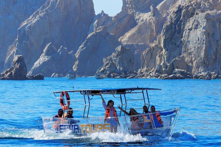 Tour to Arch in the only Clear Boat in Cabo Cruise Hotel PICKUP!