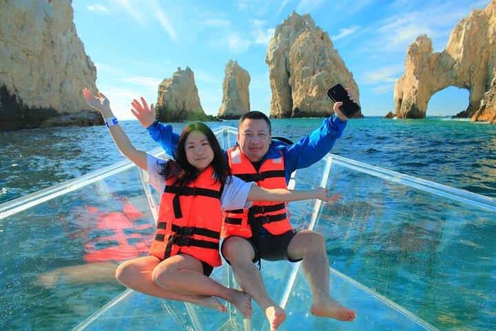 Tour to Arch in the only Clear Boat in Cabo Cruise Hotel PICKUP!
