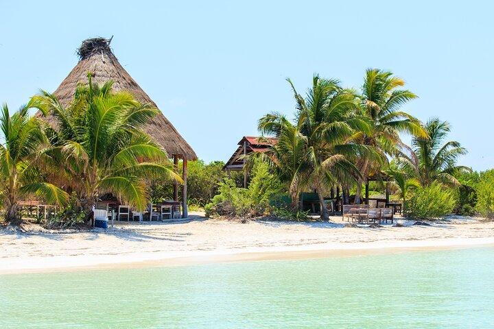 Contoy Island & Mujeres island, snorkeling & lunch on the beach.