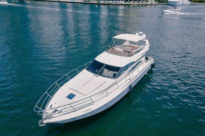 62ft + FREE HOUR Miami Yacht Rental 3-6 Hours up to 13 People