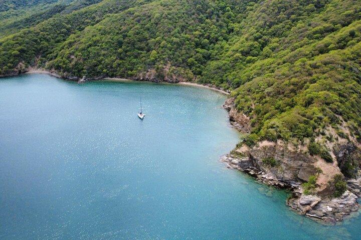 One amazing day in a private recent sailing boat in the Tayrona Park. The best sail trip from Santa Marta!