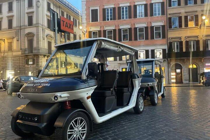 Nightscape Elegance: Rome After Dark with Golf Cart