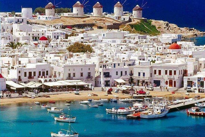 Deluxe Cruise-Friendly Mykonos Beach Bliss & Charming Town Stroll