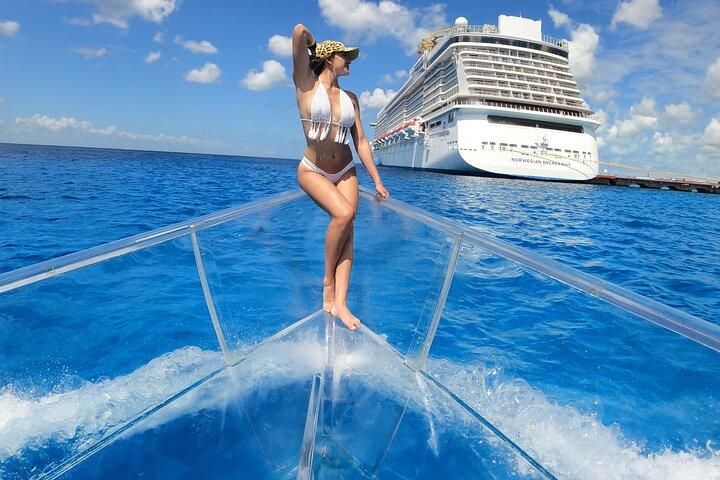 Tour to Arch in the only Clear Boat in Cabo Cruise Hotel PICKUP!