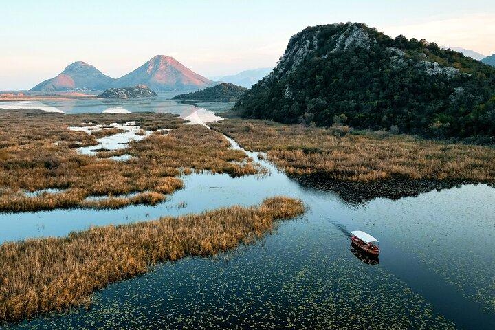 Virpazar: Sunset Boat Tour on Skadar Lake with Wooden Boat & Wine